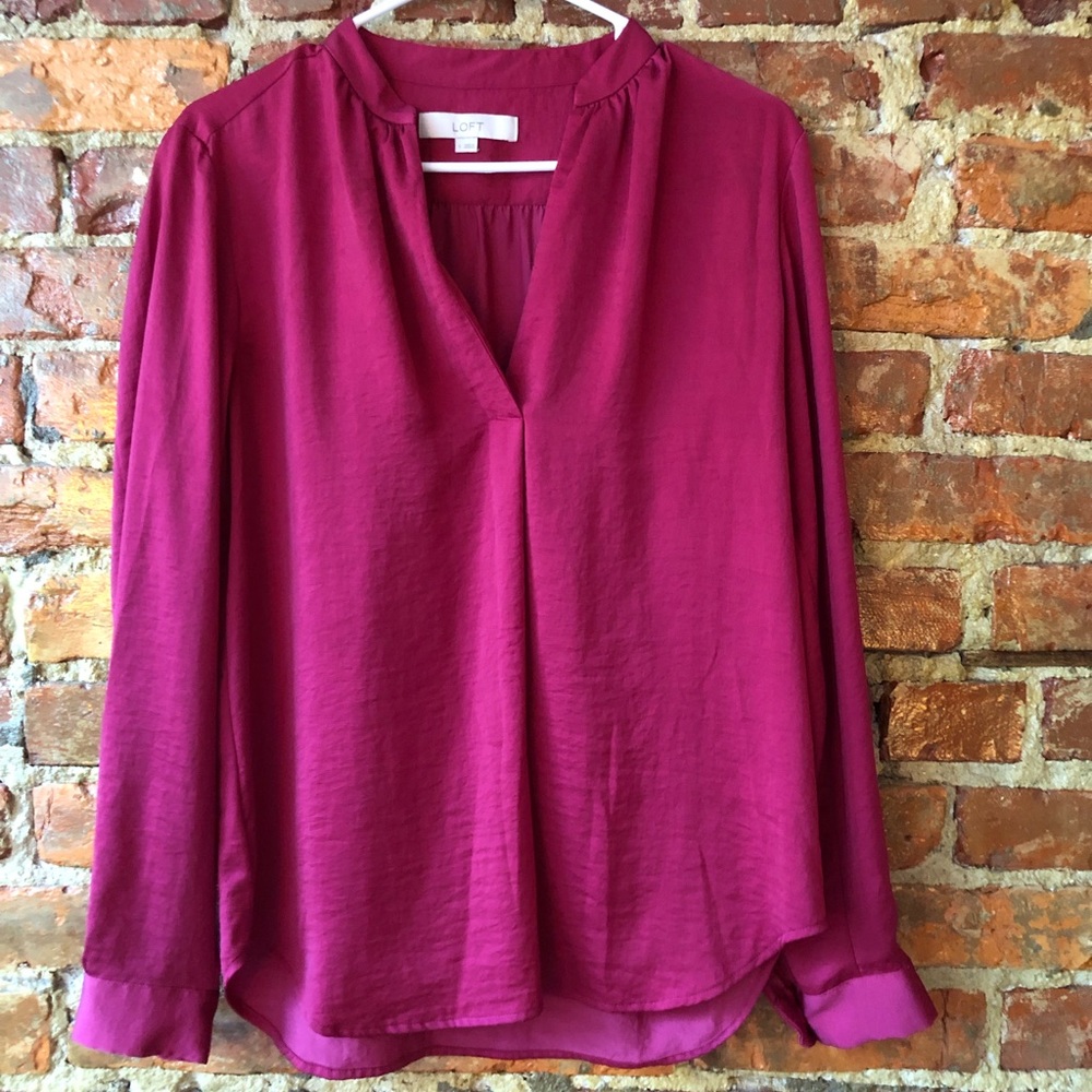 Scarlet/purple/pink LOFT blouse